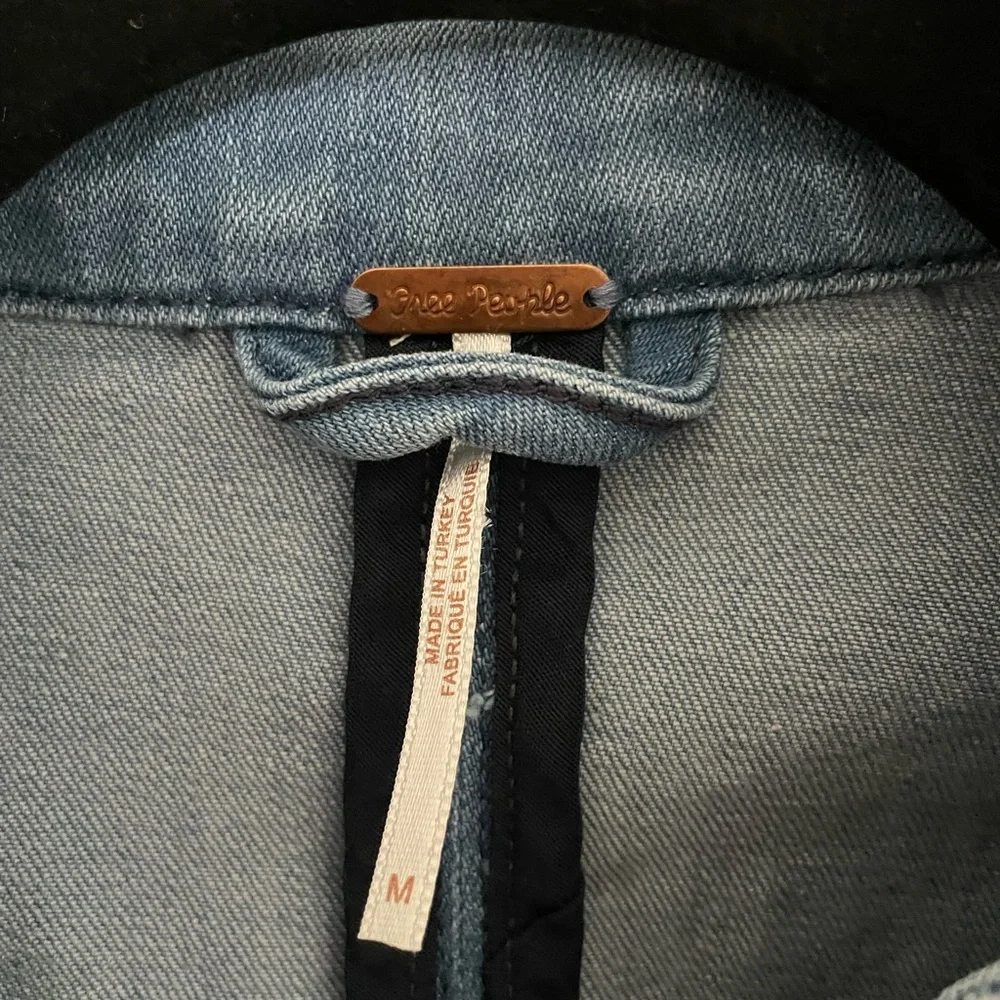 Free People Military Style Denim Jacket - Picture 4 of 9